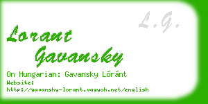 lorant gavansky business card