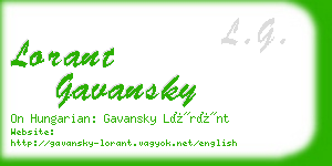lorant gavansky business card